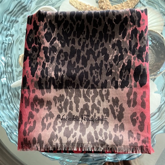 Silk and Cashmere Blend Leopard Long Scarf from Salvatore Ferragamo - Picture 7 of 8